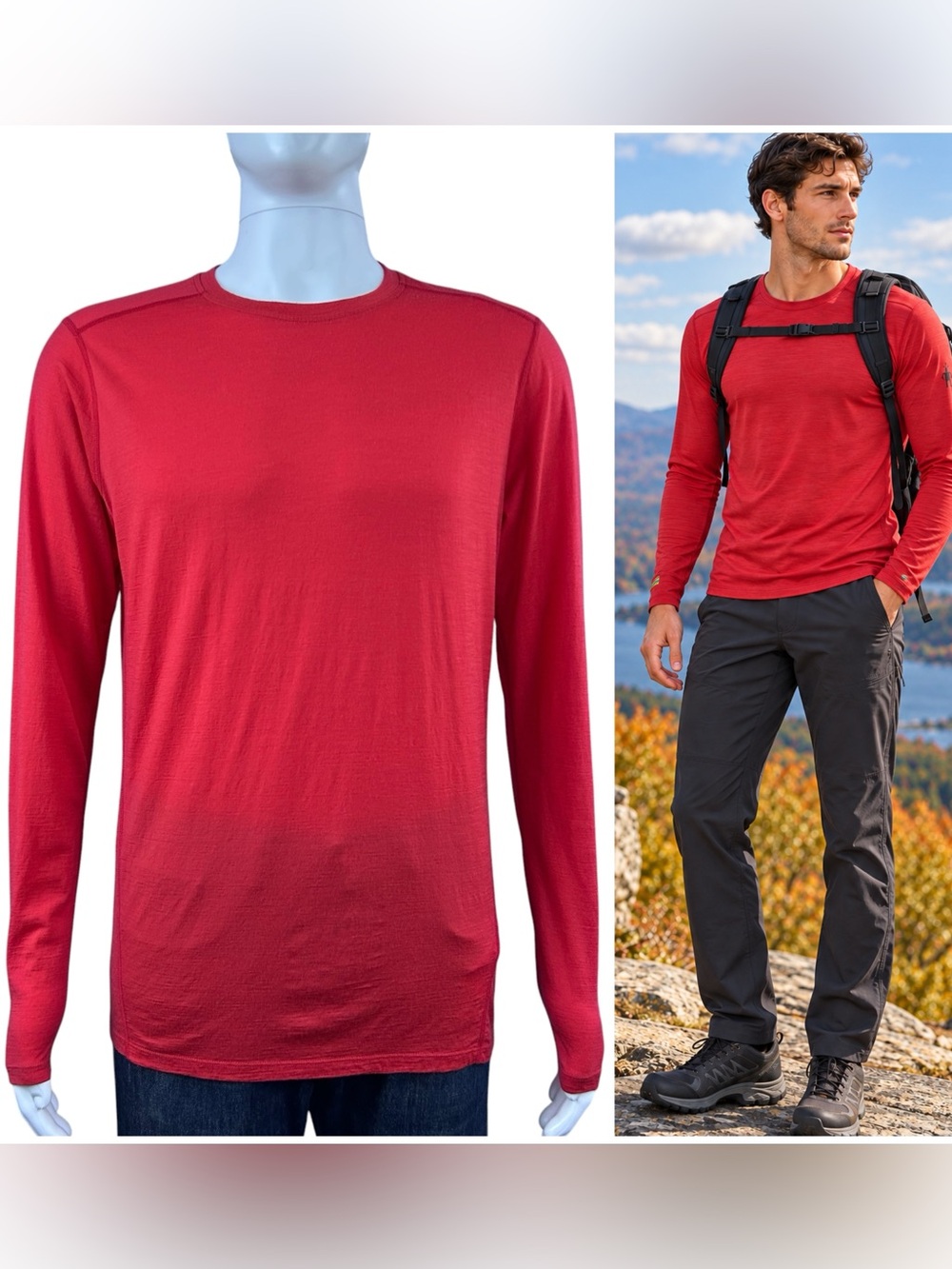 Smartwool Mens Merino 150 Base Layer Long Sleeve Shirt Medium Hiking Gorpcore